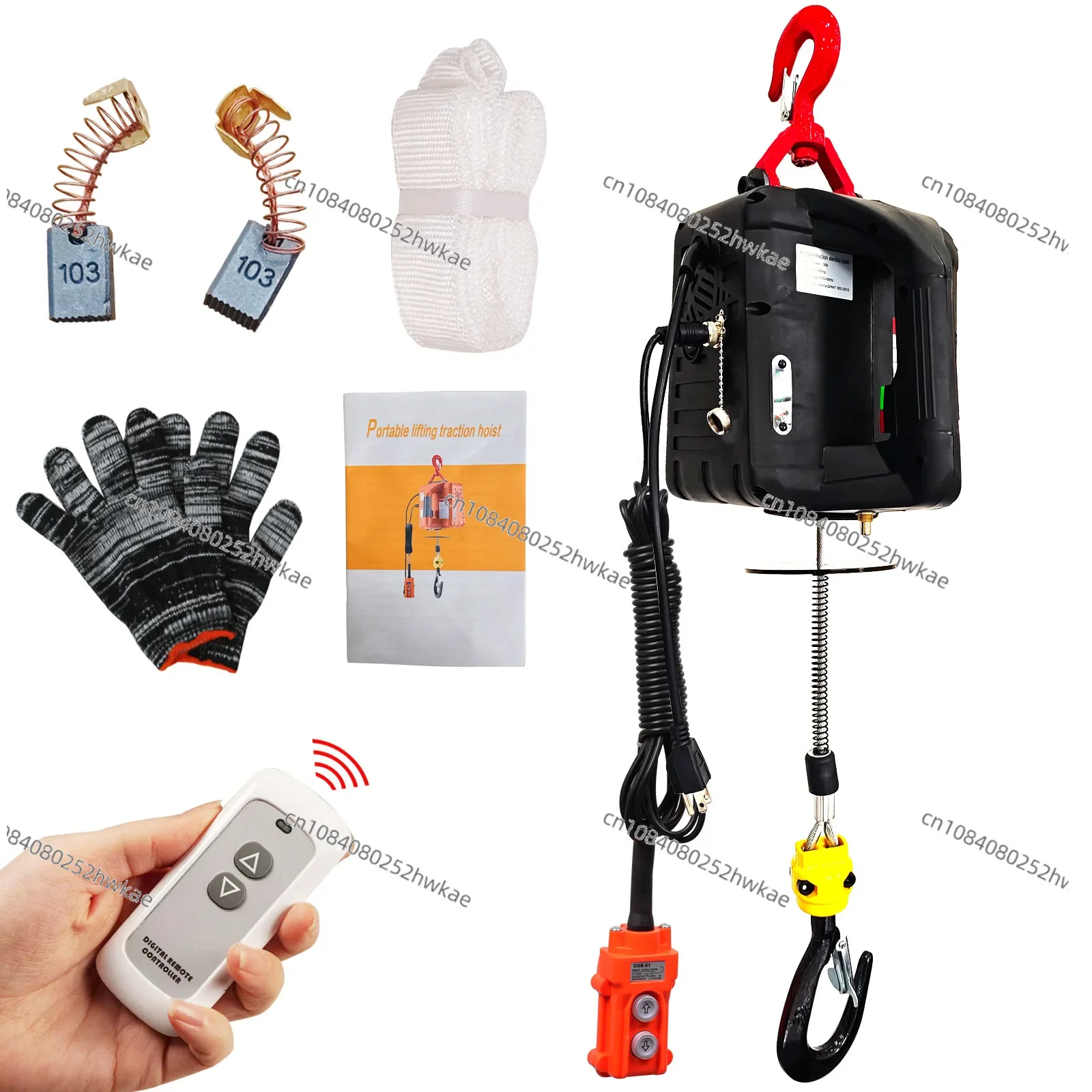 110V portable hoist traction electric hoist 220V household small crane small wire rope