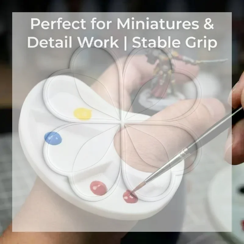 1Pcs 3D Printed Portable Thumb Palette, Color-Coded Single-Color Plastic Palette For Acrylic, Watercolor & Oil Paints