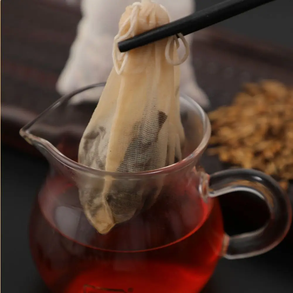 Natural Food Grade Tea Filter Unbleached Food Packing Bags Sachet Bag Drawstring Bags Cotton Pouch Muslin Bag