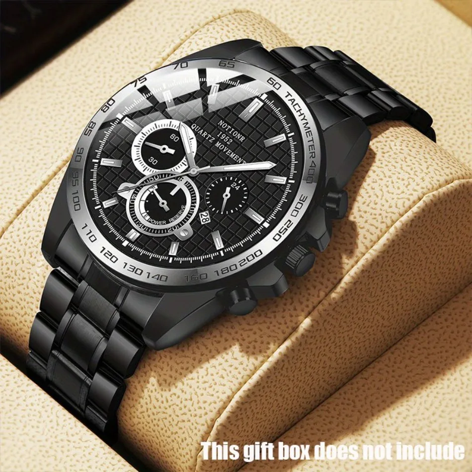

Мужские кварцевые часы — роскошные деловые часы с календарем, ремешком из нержавеющей стали, корпусом из сплава. Часы для мужских подарков.