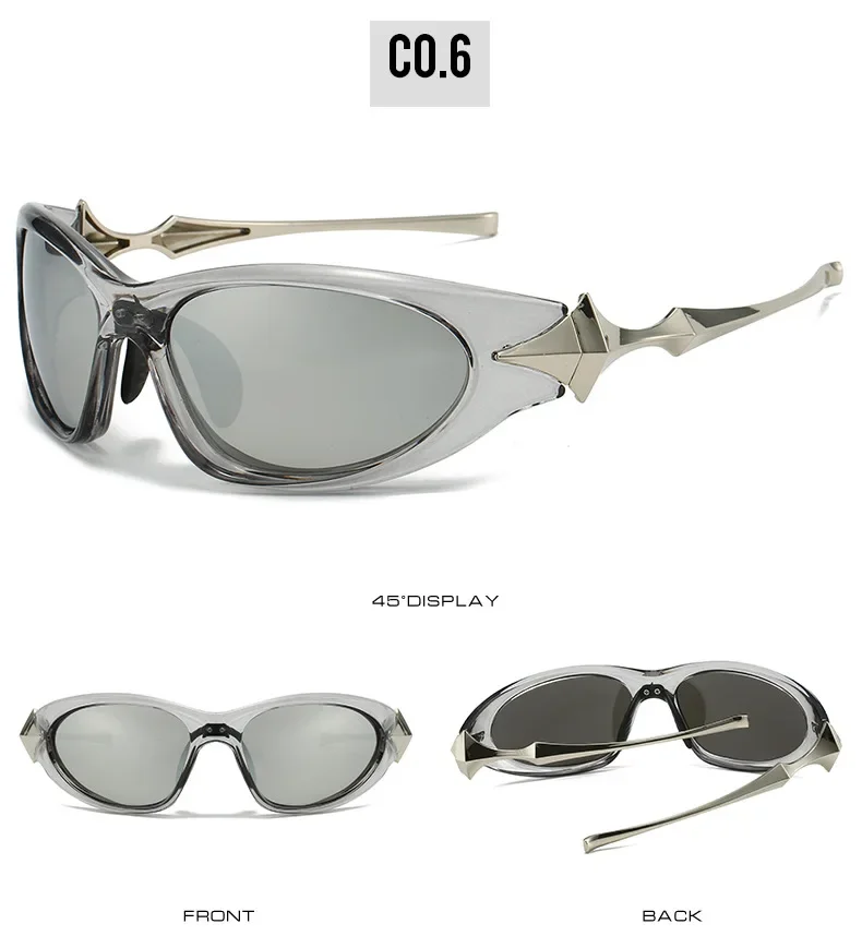 Vintage Legierung Stern Bein Y2K Sonnenbrille für Männer Neue Mode Spiegel Pilot Punk Sonnenbrille Frauen Sexy Hip Hop Shades Fahren Uv400 – Detail 13