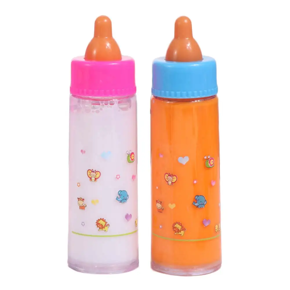 Dollhouse Milk & Juice Bottles Feeding Set With Storage Bag Play House Baby Bottle Pacifier Pretend Plastic Feeding Bottle