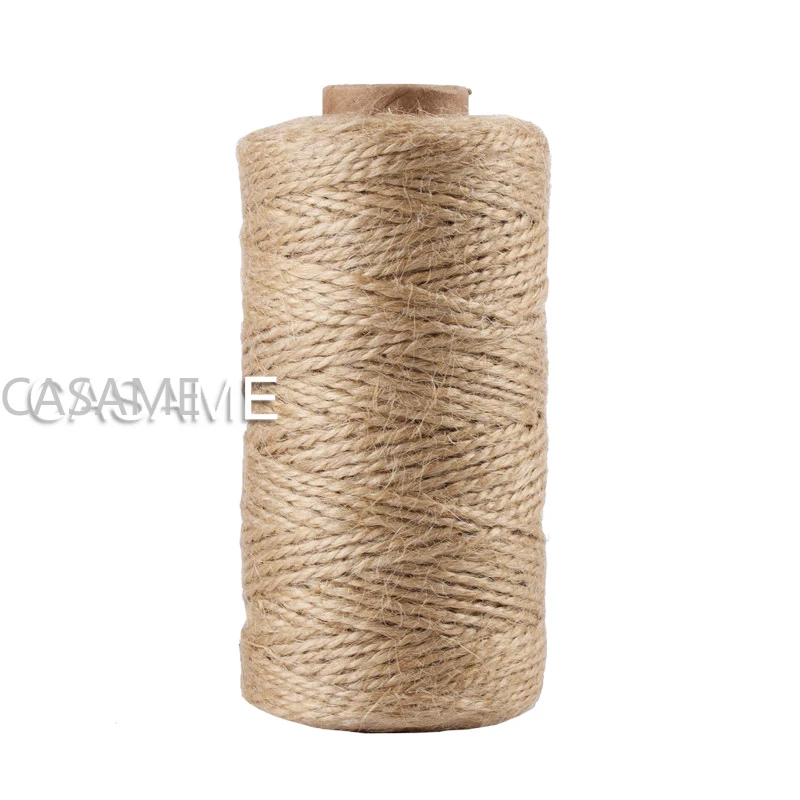 Cordón de hilo trenzado para decoración del hogar, cuerda de macramé de algodón, color Beige, hecho a mano