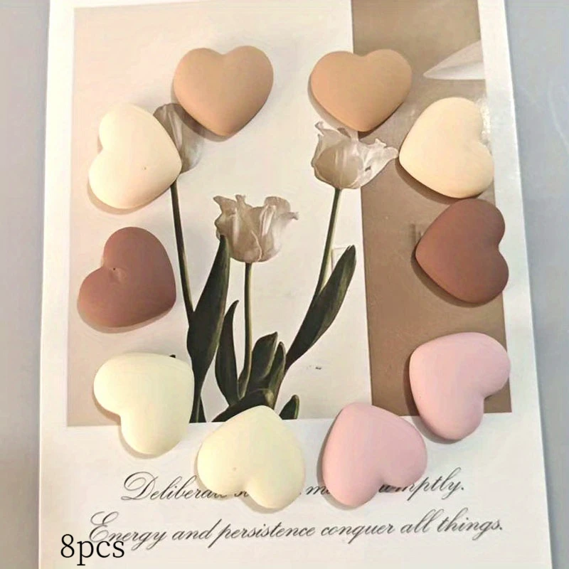 10Pcs Heart‑Shaped Refrigerator Magnets‑Decorative Magnets for Kitchen and Dishwasher‑Home Decor Refrigerator Magnets