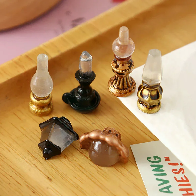 Set of 5 Vintage Oil Lamp Simulation for Dollhouse Furniture Décor Kids Toy
