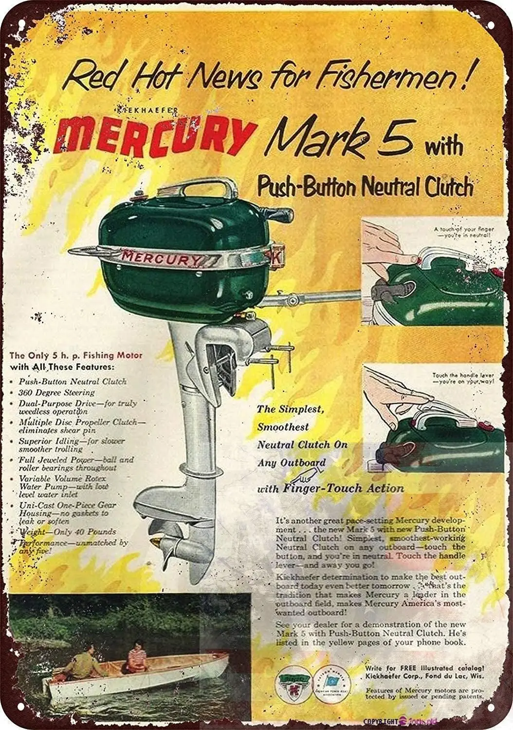 Retro Metal Sign/Mercury Mark 5 Outboards Vintage Aluminum Metal Sign Retro Look Home Cave,Bar,Club,Kitchen Wall Decoration Meta