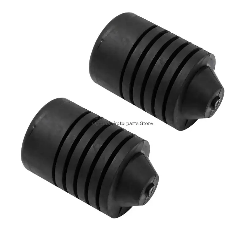  Ribbed Rubber Hood Stops with Rounded Contact Ends, 2-Piece Pack