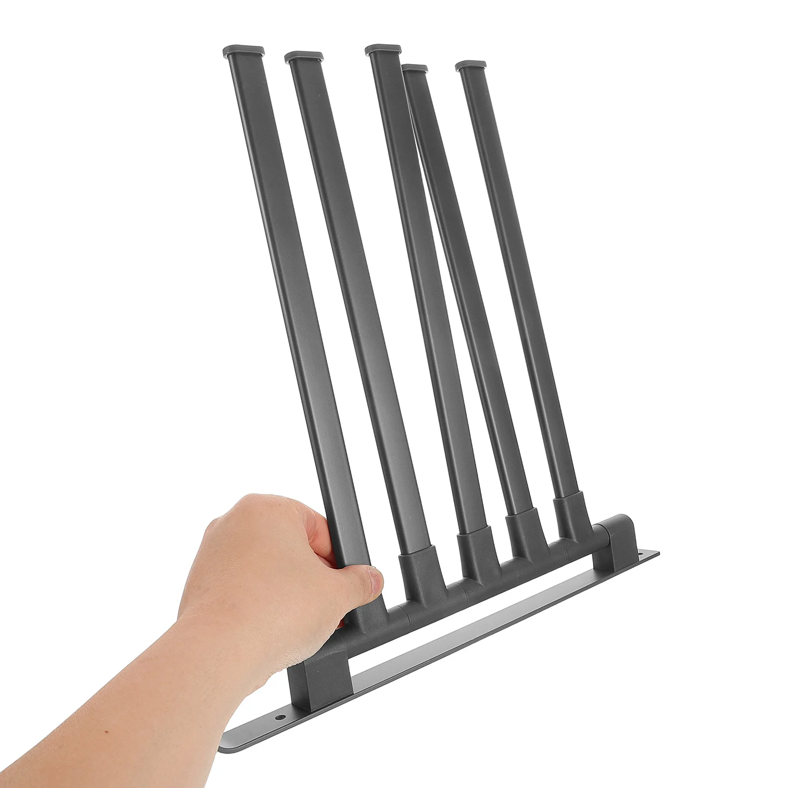 

Gray Swivel Towel Holder Bathroom Folding Rack 5 Adjustable Rods Wall Mounted Space Saving Towel Shelf Bathroom Racks