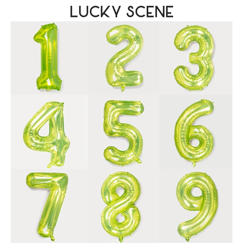 42Inch Giant Crystal Green Numerals Party Décor Number Balloon Aluminium Film Balloons S01683