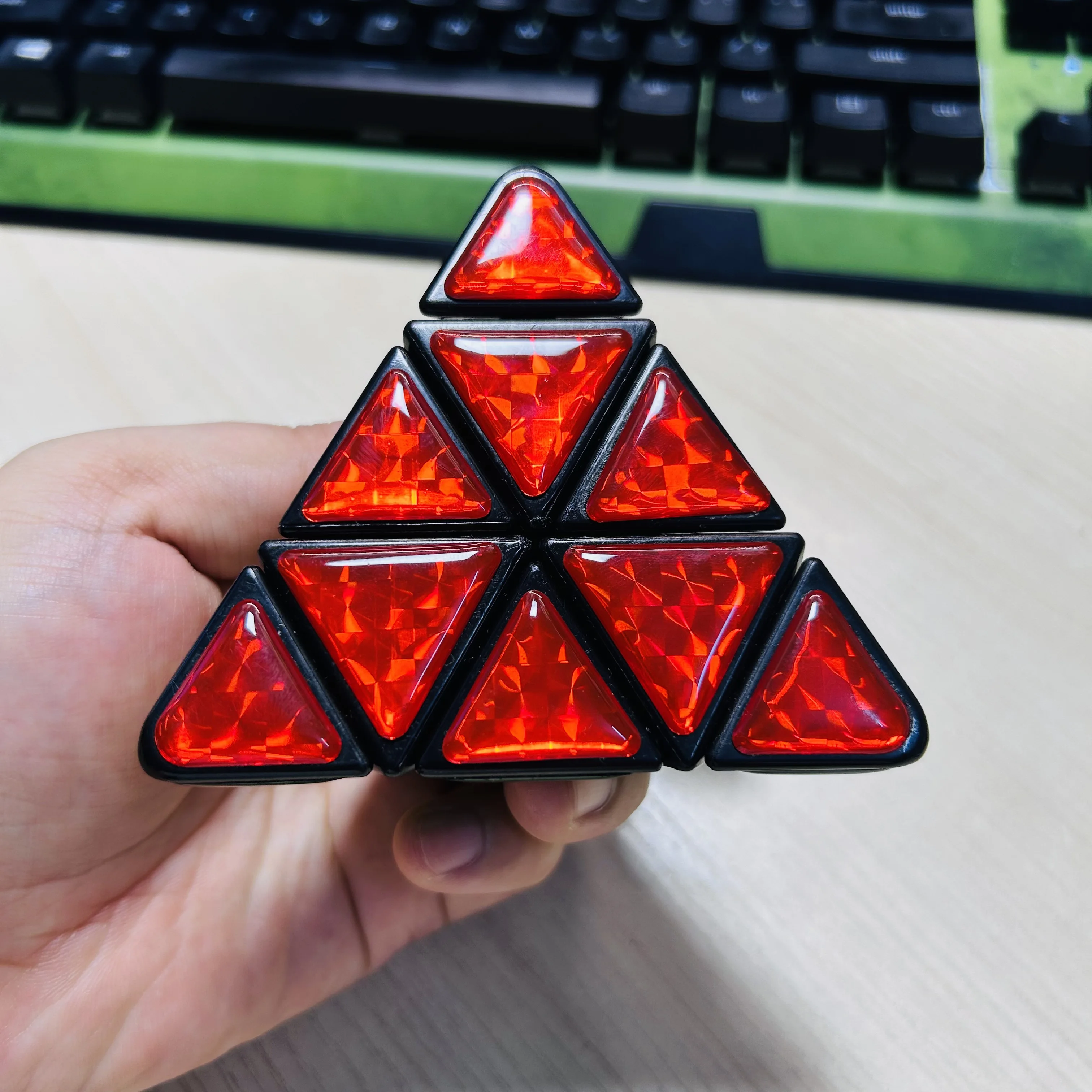 Meffert’s Puzzle 30th Anniversery Black Body Pyraminx Cube Toys for Kids