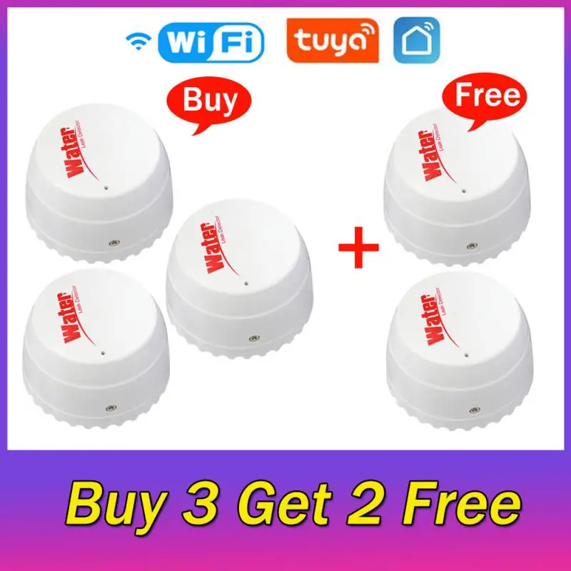 WiFi Tuya Water Leak Detector Flood Alert Sensor Alarm Tank Leak Water Full Water Linkage Alarm Smart Life APP Remote Monitoring