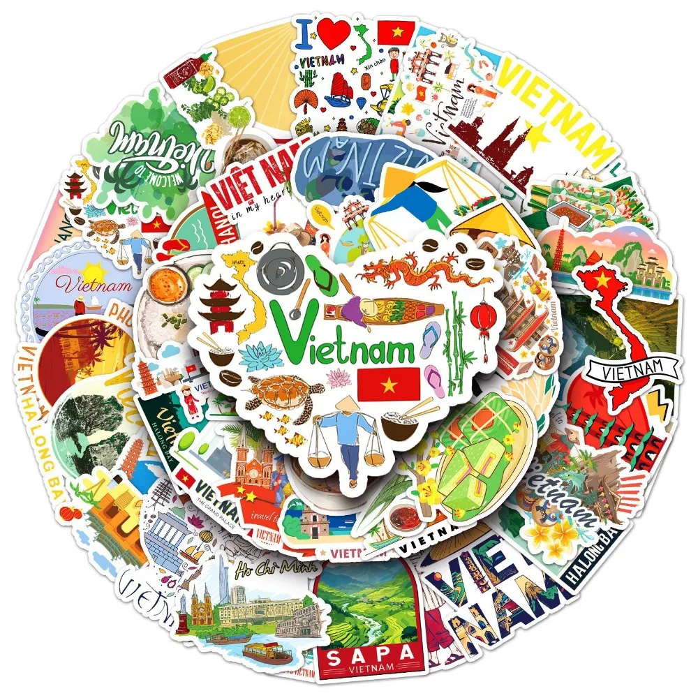 ملصقات كتابات فيتنام ، مناطق الجذب السياحي الشهيرة ، ديكور الهاتف ، الأمتعة ، السفر في الهواء الطلق ، بيتيكسكو ، البرج ، من 10 إلى 50. #1
