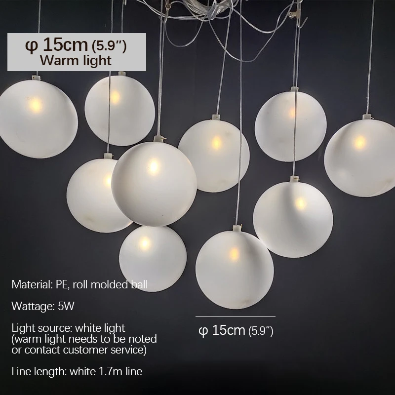 8M Modern Wedding Pendant Lamp Festival Lights Atmosphere LED Light for Party Stage Sphericity Background Decoration