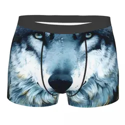 Space Galaxy Wolf Men's Panties Moon Stars Men Boxer Underwear Cotton for Male Large Size Lot Soft