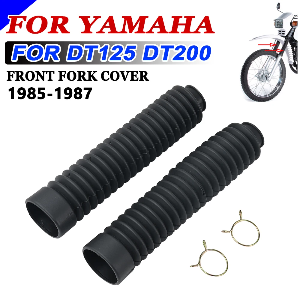 For YAMAHA DT125 DT200 DT 125 200 1985 1986 1987 Accessories Front Fork Rubber Cover Dust Jacket Shock Protector Kit Gaiters Pad