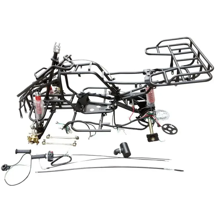 GY6 Go Kart Karting ATV Freno a disco anteriore posteriore Forcelloni Sterzo Manubrio Ammortizzatori Telaio Parti del corpo Portapacchi