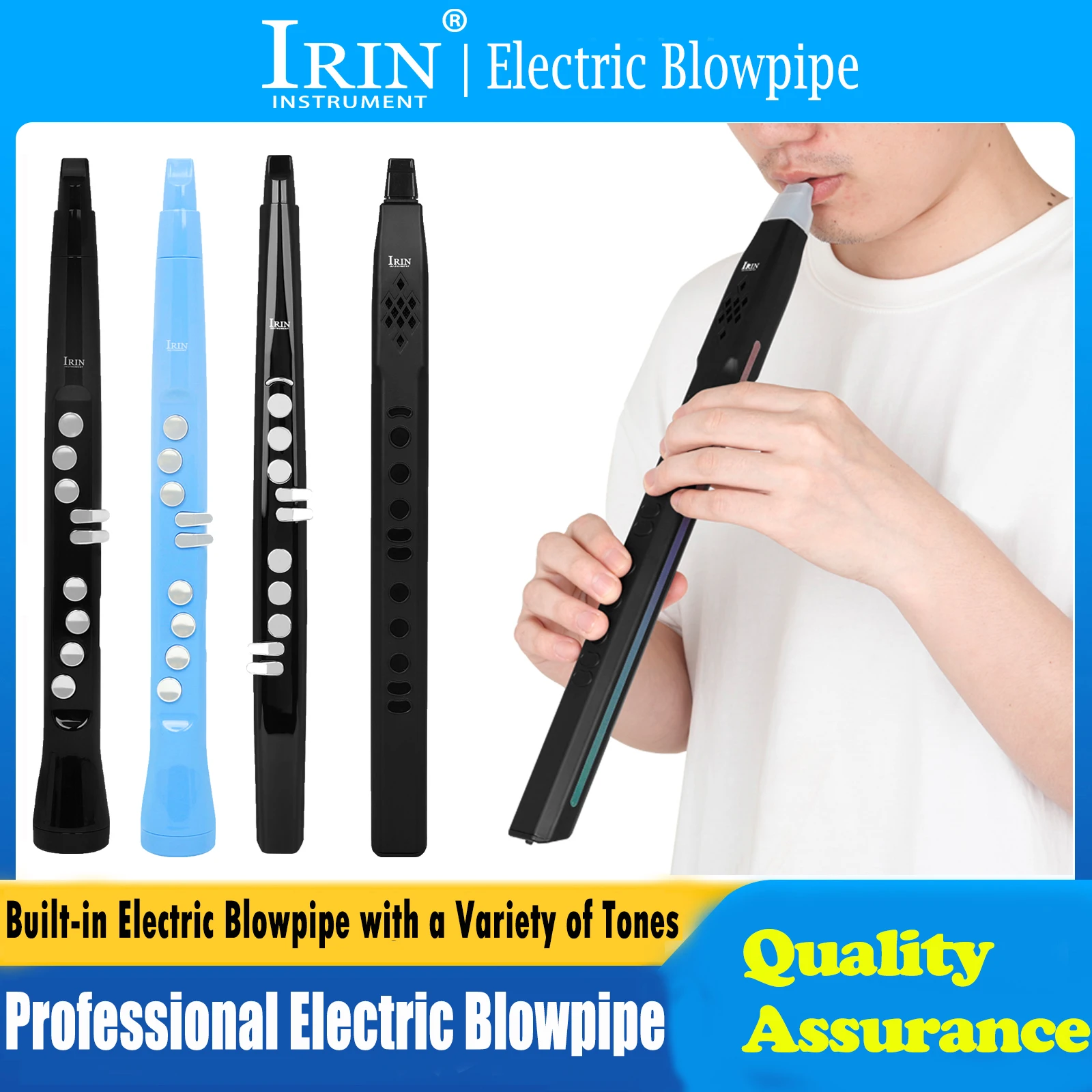 IRIN Electric Blowpipe Mini Electric Saxphone Flutes Bluetooth Connection Pushbutton Removable Mouthpiece Woodwind Instruments