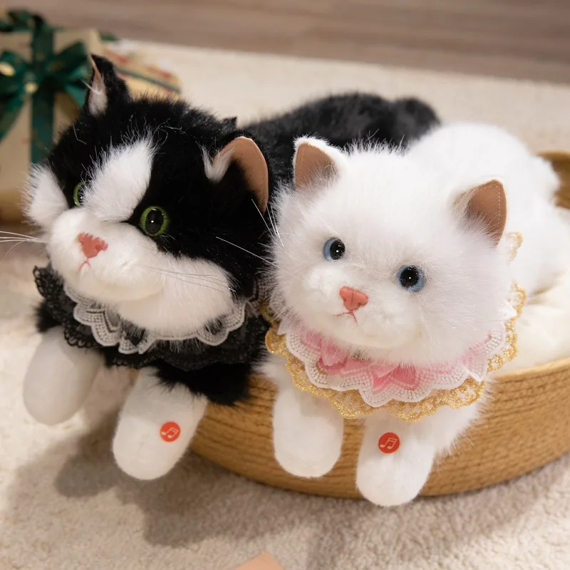 

Интерактивная плюшевая игрушка-кошка Рэгдолл со звуком — реалистичный мягкий котенок, милый подарок для девочек и любителей кошек