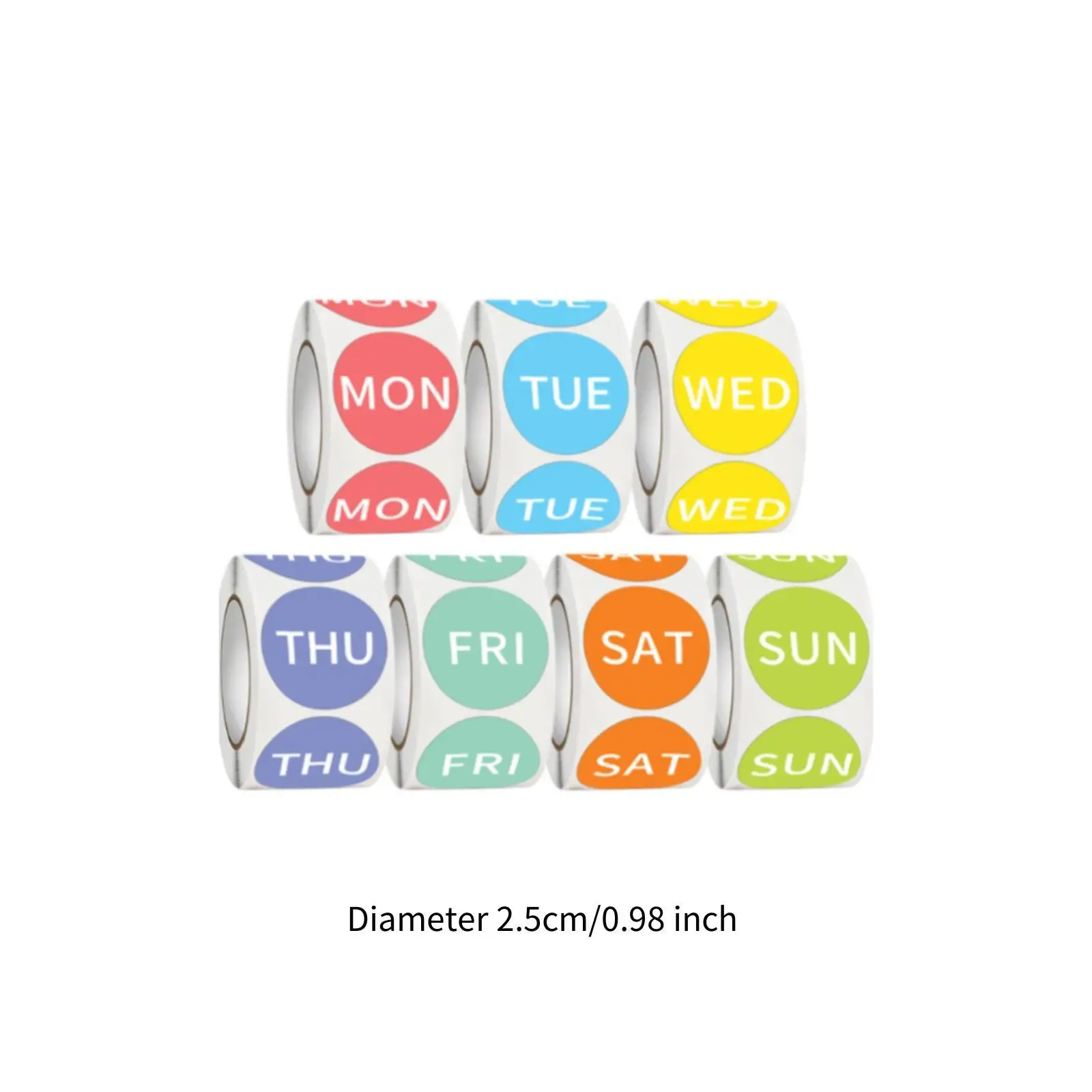 Food Label Food Tab Sticky Multicolored Round Diameter 25mm/1in Color Coding Dot Stickers Food Tag for Fruit Containers Home