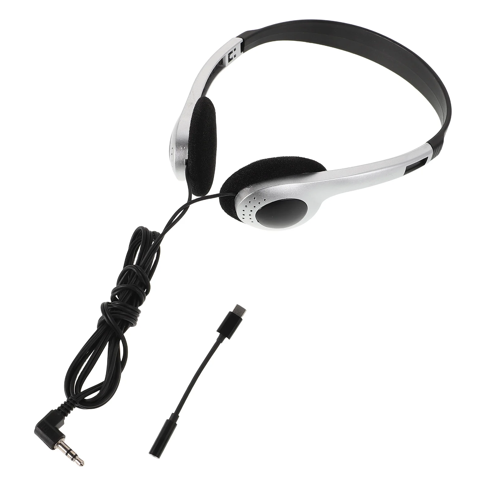 

1 Pair Retro Over-Ear Headphones Vintage Silver Design Clear Sound Multi-Platform Compatible For Gaming Music Travel Lightweight