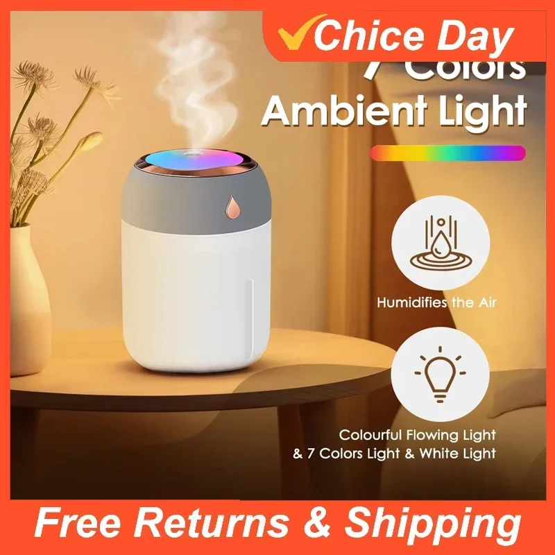 Portable Spray Humidifier Mini USB Desktop Indoor Air Atomization Humidifier Household Bedroom Office Night Light Humidifier