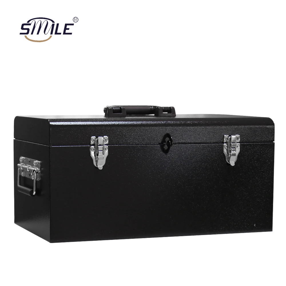 SMILE Safe And Sturdy Equipment Metal Toolbox Hard Case With Small Tools