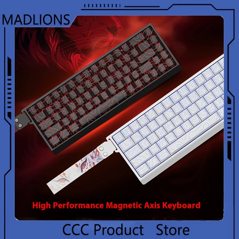 New MADLIONS MAD 60HE / 68HE Gaming Magnetic Switch Keyboard Wired Key Return Rt Adjustable Keystroke Hot Swap Boy Office Gifts