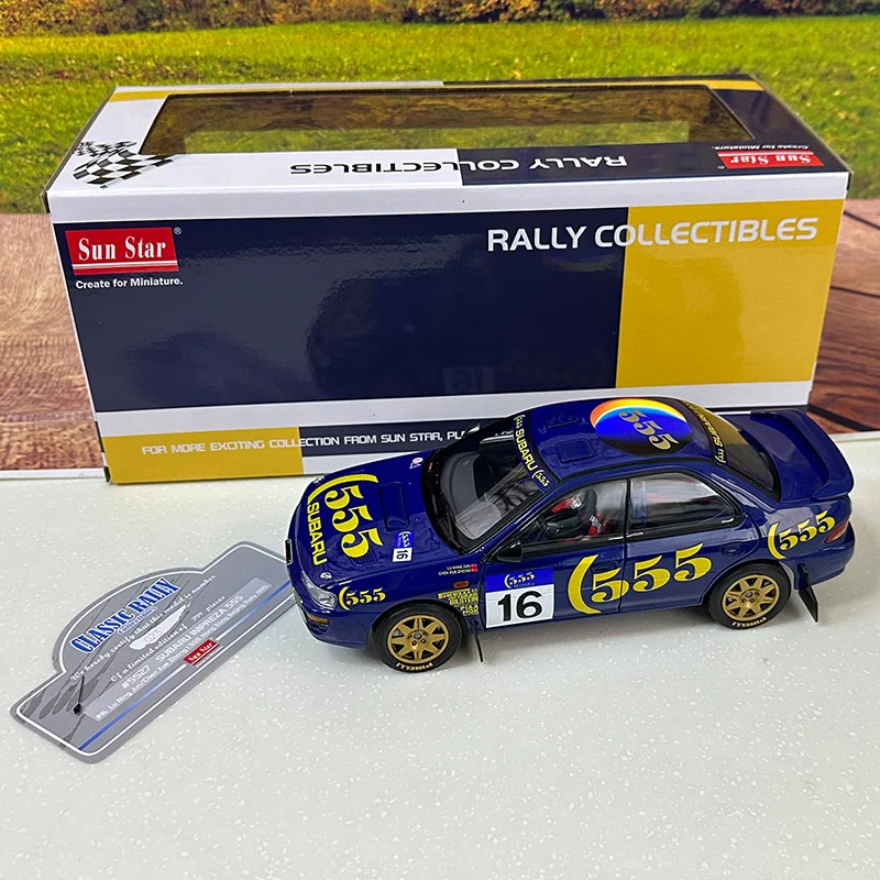 SunSatr 1:18 Subaru Impreza Impreza McRae 1995WRC Rally Alloy car model Collection gift