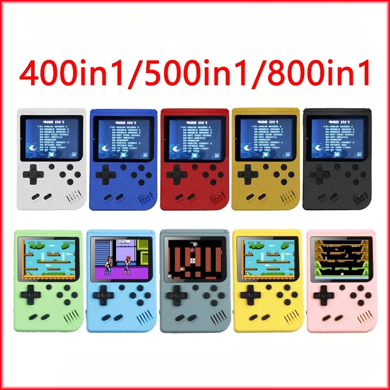 Macaron Handheld Game Console Mini Retro 400 in 1 500 in 1 800 in 1 Puzzle Level Two Unisex Nostalgic Home Toys for Children