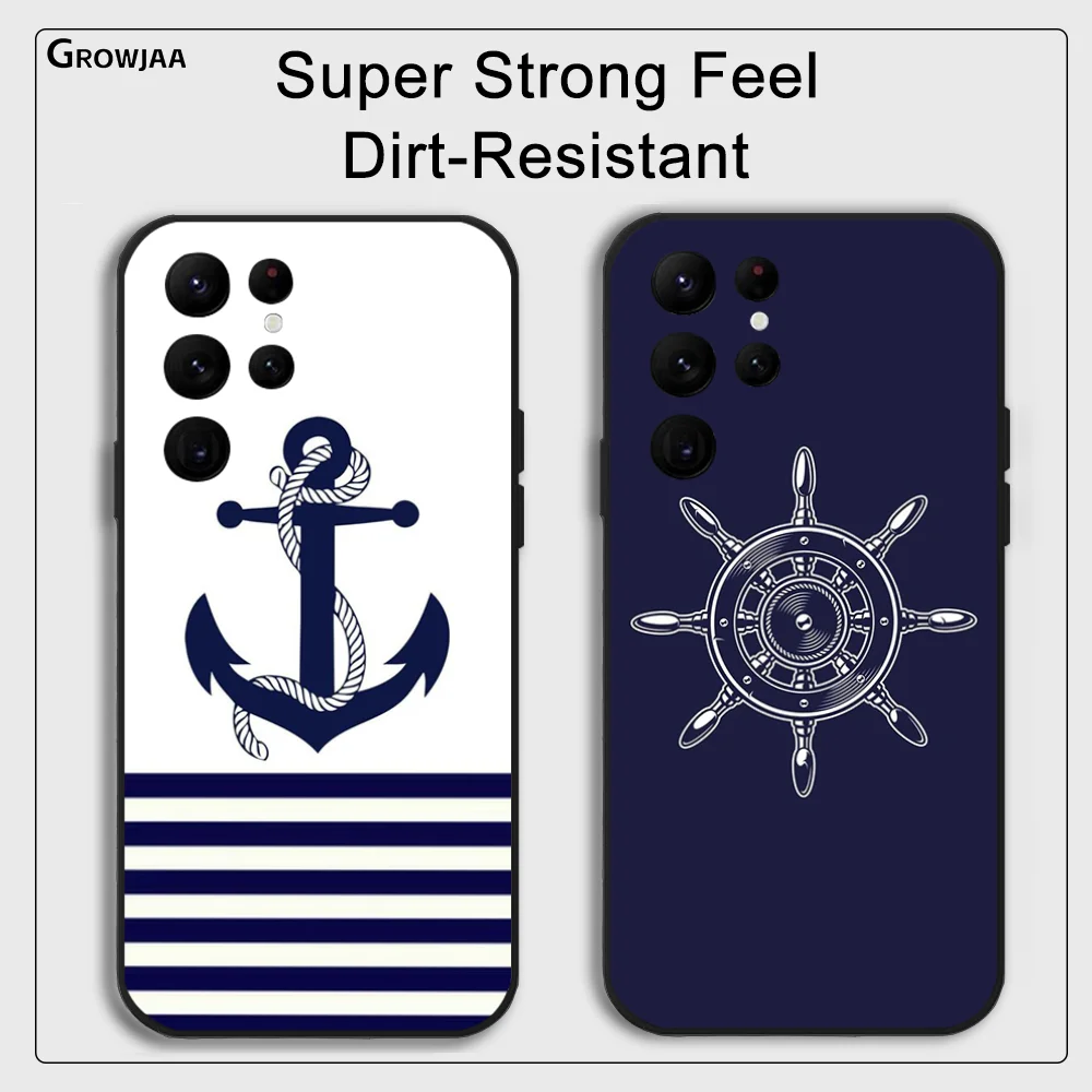 

Anchor Compass nautical sailor Phone Case for Samsung Galaxy S24 Ultra S22 S23 Ultra S21 S20 5G Protective Silicone TPU Funda