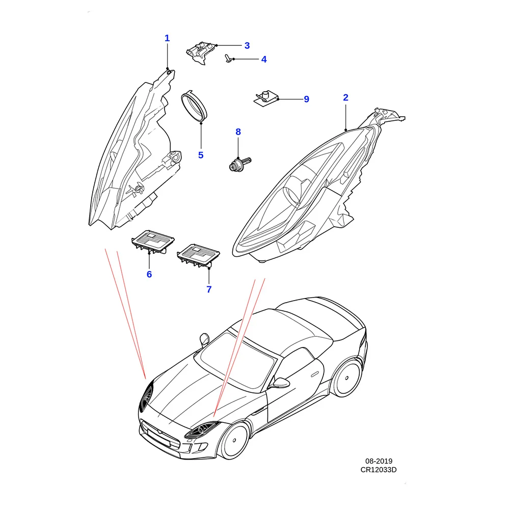 1PCS Car ​Headlight Lamp Bracket Mount Plastic T2R2920 T2R2921 For Jaguar F-Type 2014-2020