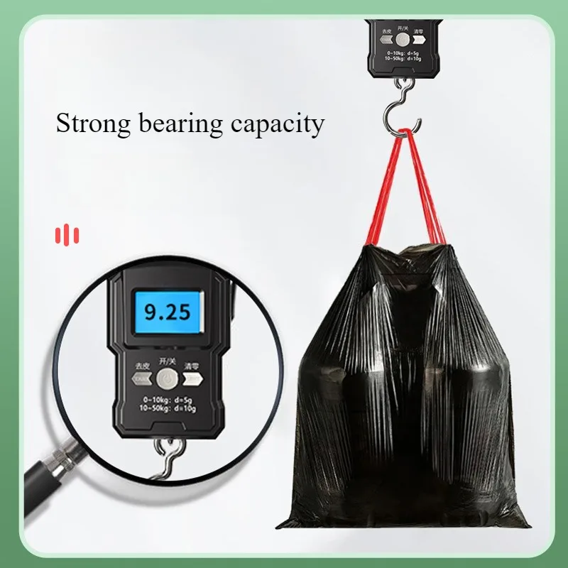 1/5PCS Home Drawstring Thickened Bundle Mouth Pe Plastic Bag Garbage Bag Large Capacity Lift Type Office Kitchen Garbage Bag