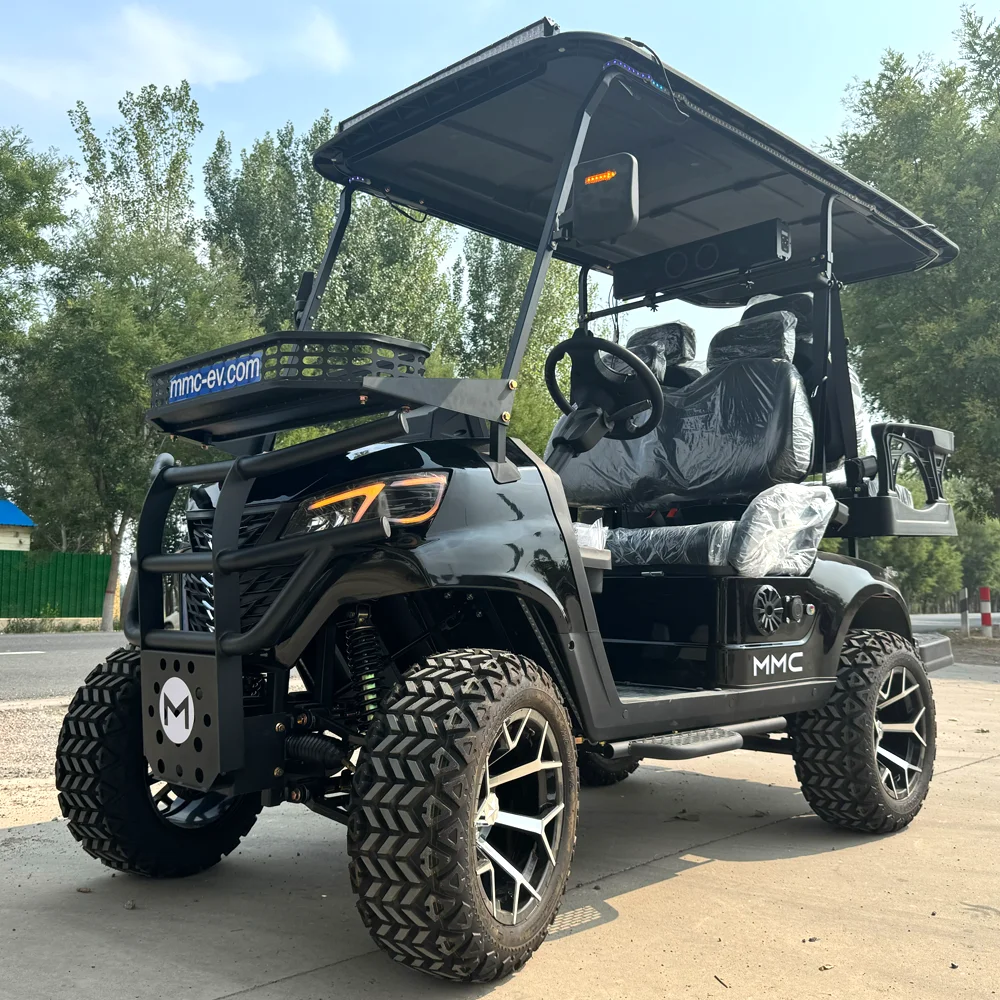 2024 New Style Golf Cart 2+2 4 Seat Electric Sightseeing Bus Club Golf Car 48V 60V Lithium Battery Lifted Hunting Golf Cart