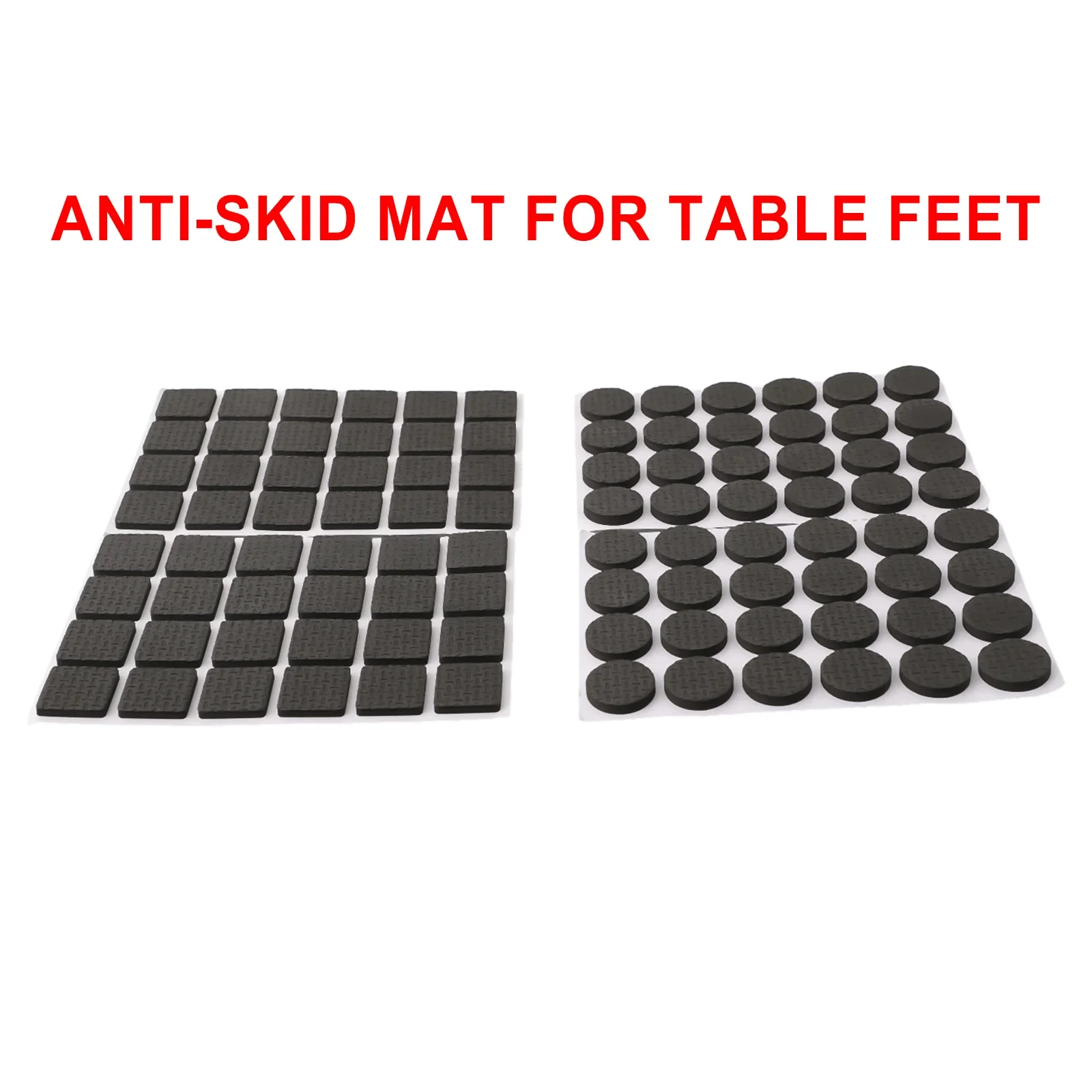 อุปกรณ์เสริมที่มีประโยชน์ใหม่เอี่ยมคุณภาพสูงแผ่นรองขาเก้าอี้แผ่นรองโต๊ะแผ่นป้องกันกันลื่นสี่เหลี่ยมและกลมสีดำ