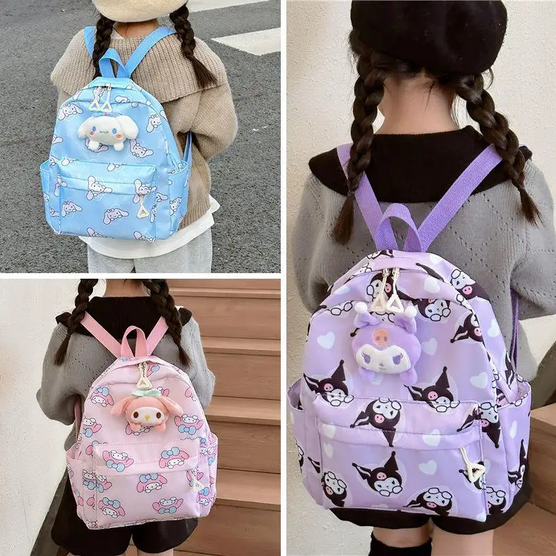 

Школьный рюкзак Sanrio Hello Kitty, детский рюкзак, новый стиль, мультяшный Куроми, большой вместительности, легкий детский сад, отдых, путешествия