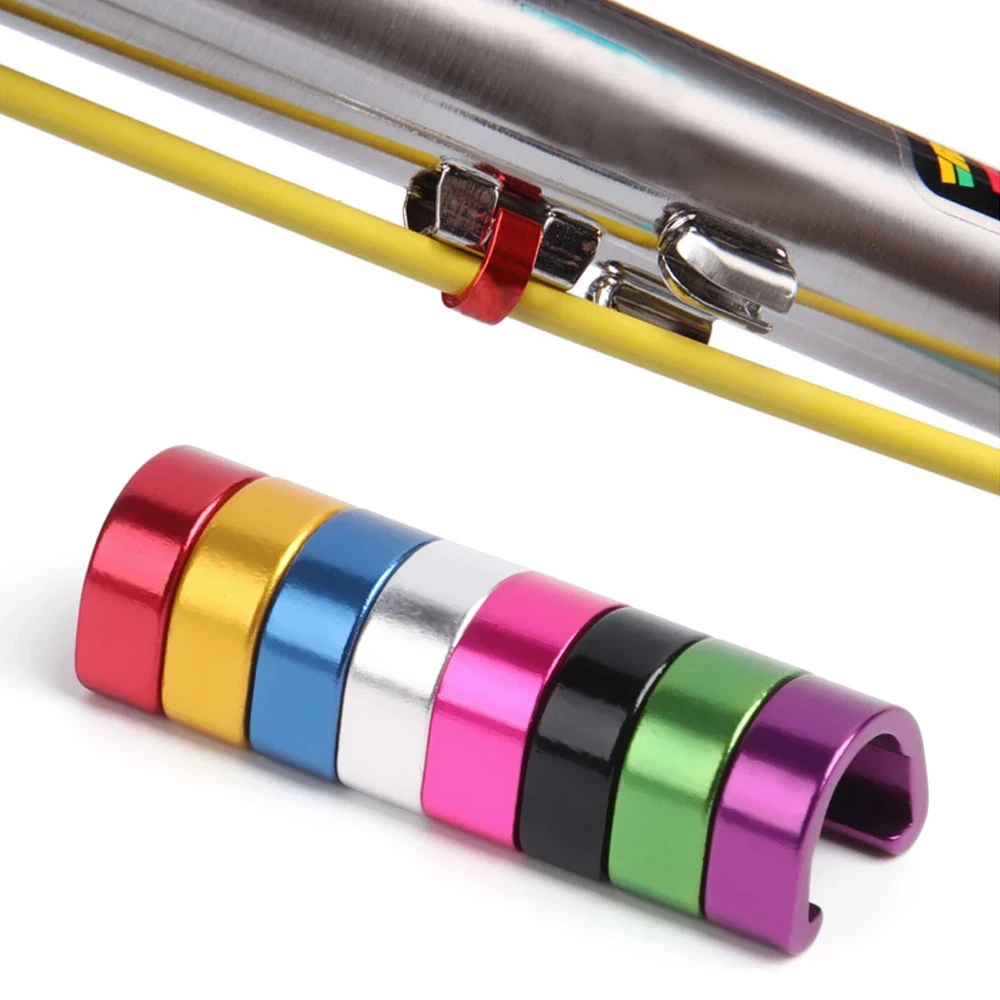 Road Bike For Brake Cable Aluminum Alloy For Shifter Cable Bicycle C Clips C Shape Buckle Fixed Clamp Clips Fixed Tubing Clips