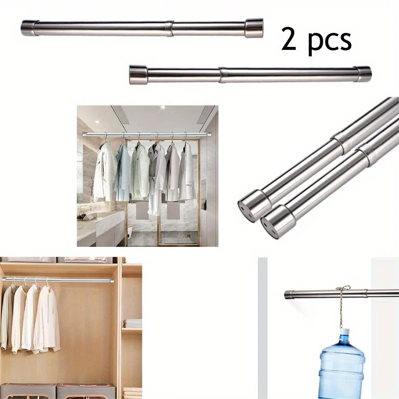 

Регулируемая телескопическая подвесная стойка, стержни для гардероба, универсальные стержни для мебели, стальной шкаф, фурнитура для одежды