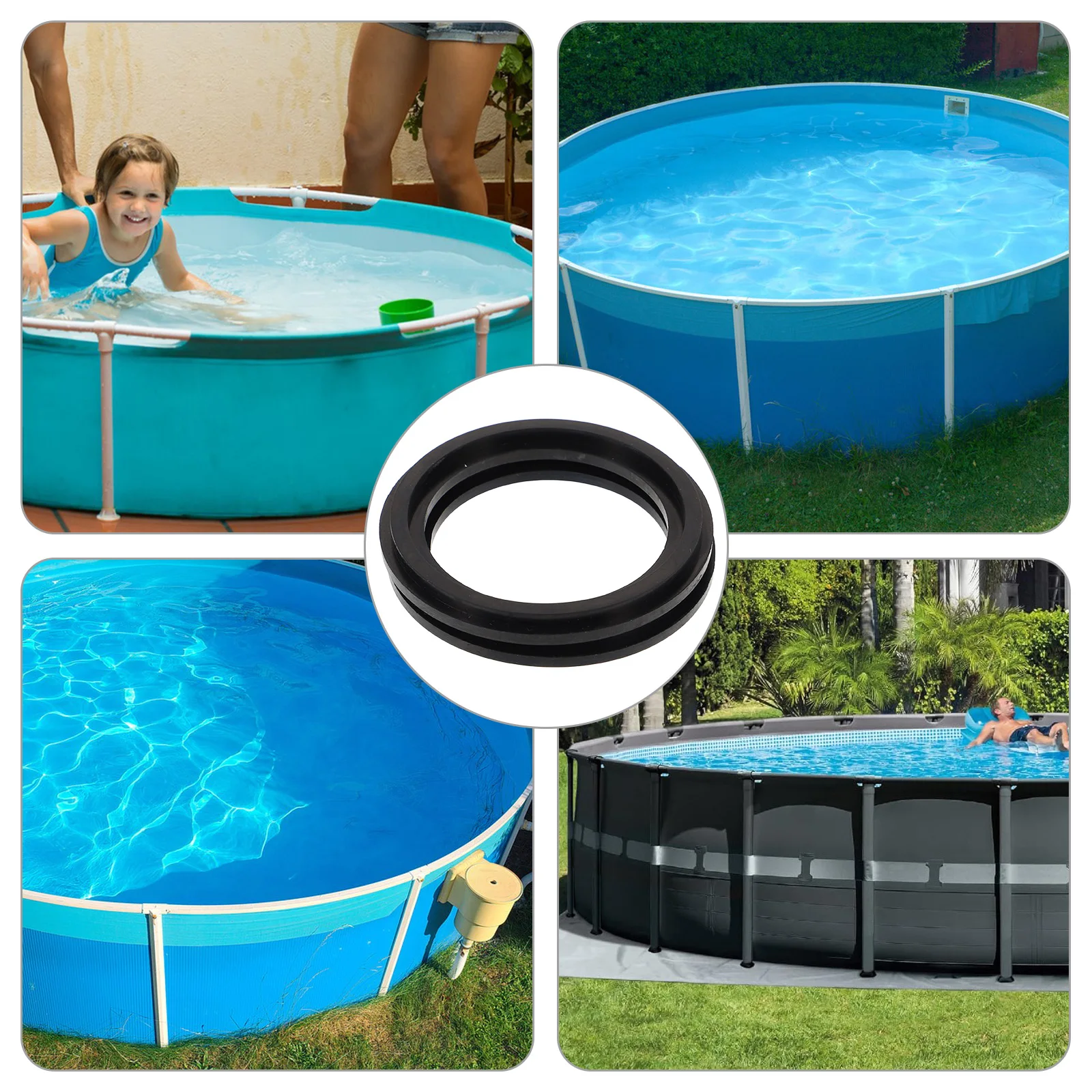 

2Pcs Rubber Pool Plunger Washer Replacement Sealing Gasket Anti-Slide Design for Pool Column Maintenance Supplies