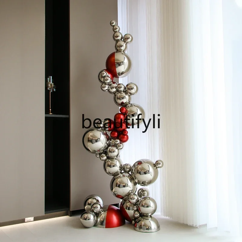 Large floor-to-ceiling ornaments Entry entrance Welcome new home Living room Home TV cabinet Stainless steel decorations