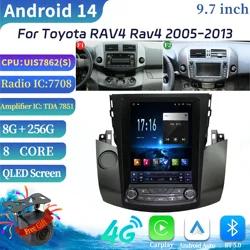 9.7″For Toyota RAV4 Rav4 2005-2013 Car Radio Multimedia Navigation 4G GPS Multimedia Wireless Carplay  Android 14  Screen Stereo