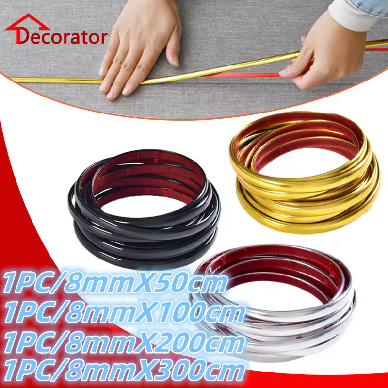 Metal PVC Self-Adhesive Tile Stickers Tape Floor Waterproof Wall Gap Sealing Strip Tile Beauty Seam Sticker Home Decoratio