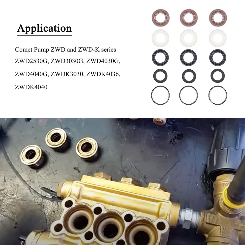 ChuangQian Packing Kit Water Seal Repair kit 5019006400 for ZWD ZWDK Series 15MM Pressure Washer Pump