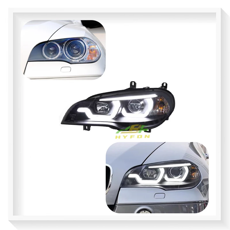 

Для BMW X5 E70 2007-2013 светодиодные фары в сборе, высокая яркость, двойные линзы, светодиодные дневные ходовые огни, высокое качество Plug and Play