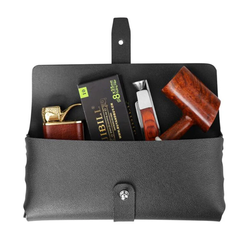 PU Leather Tobacco Bag Portable Cigarette Rolling Pipe Tobacco Pouch Storage Case Smoking Accessories