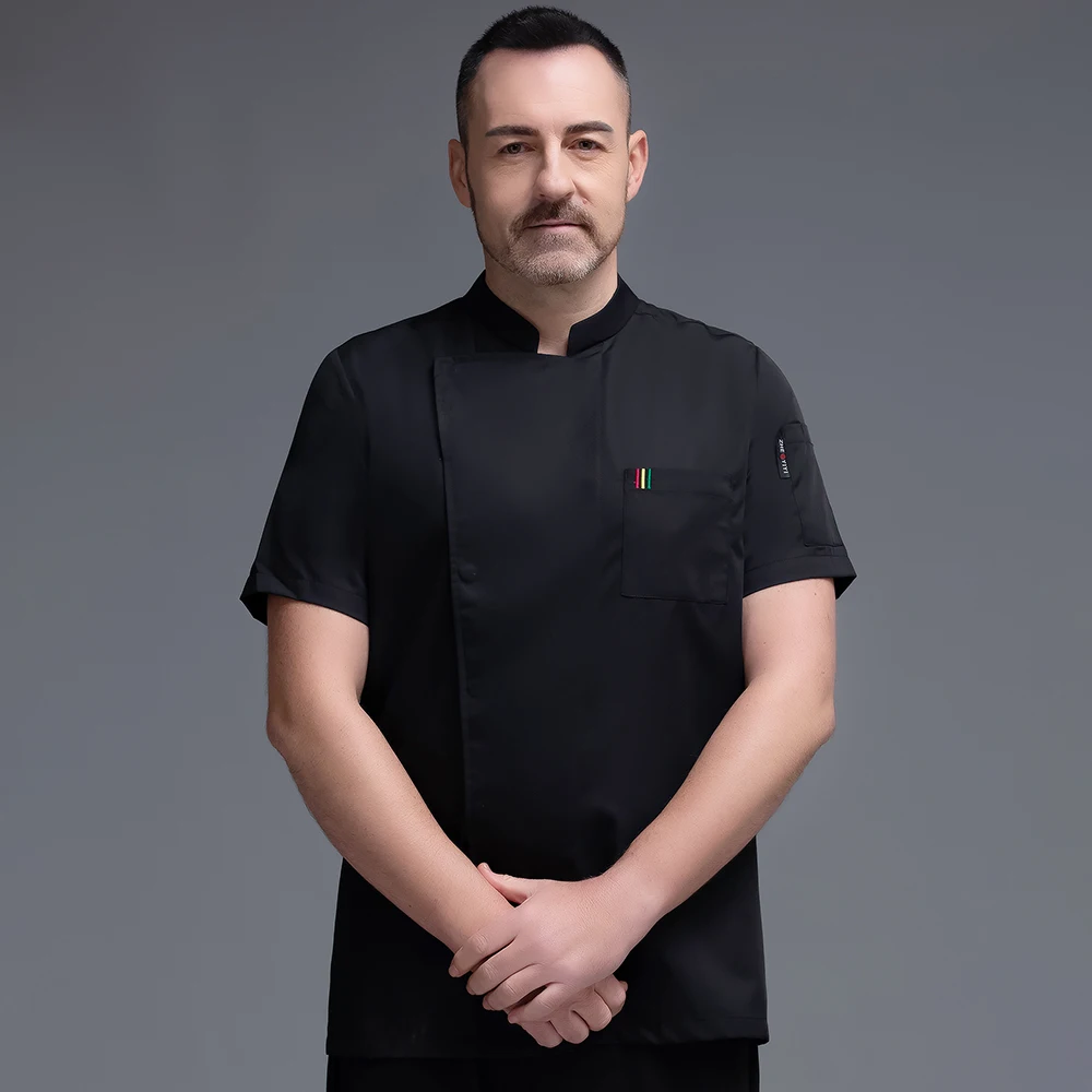 Giacche a maniche corte Catering cameriera abbigliamento da lavoro uniforme da cuoco cucina dell'hotel vestiti da cuoco panetteria cameriere cappotto camicia da barista