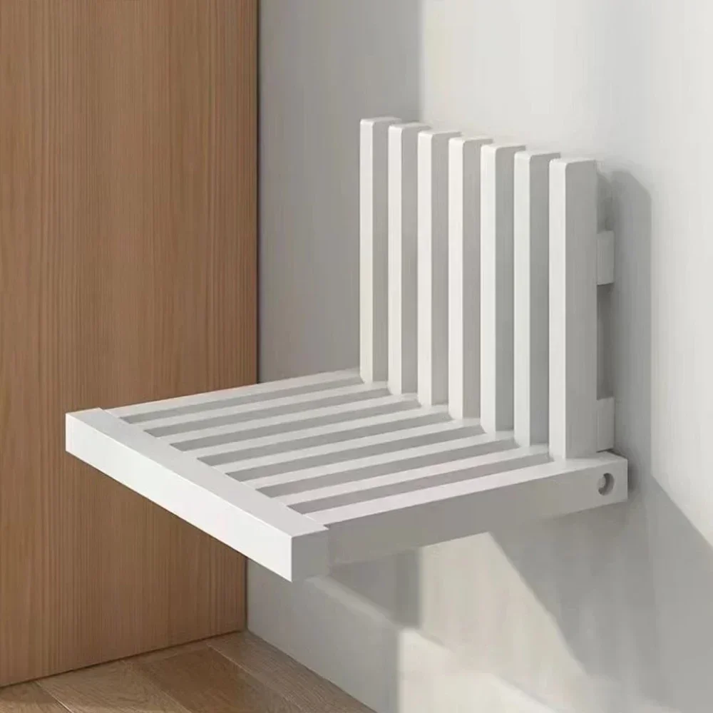 

Wall Mounted Folding Stool,Solid Wood Folding Shoe Stools,Ultra Thin Hidden Stool For Hallway Bathroom Space Saving