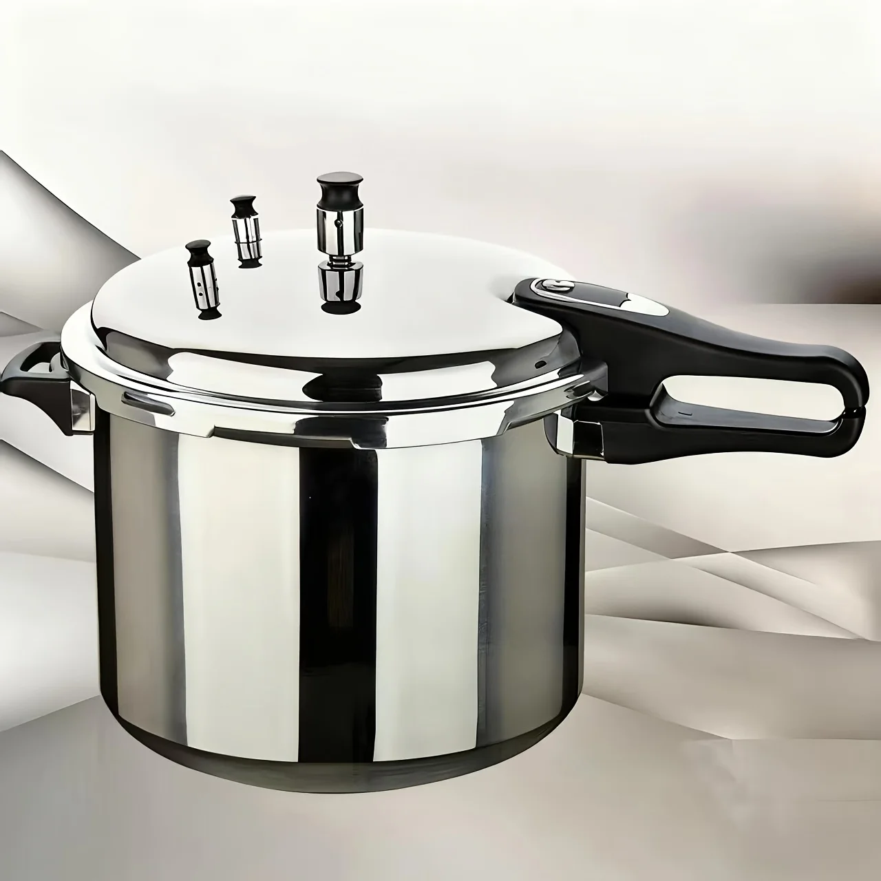 

Алюминиевая скороварка с клапаном сброса давления и множеством защитных устройств | Совместим с газовыми и индукционными плитами, подходит для использования.