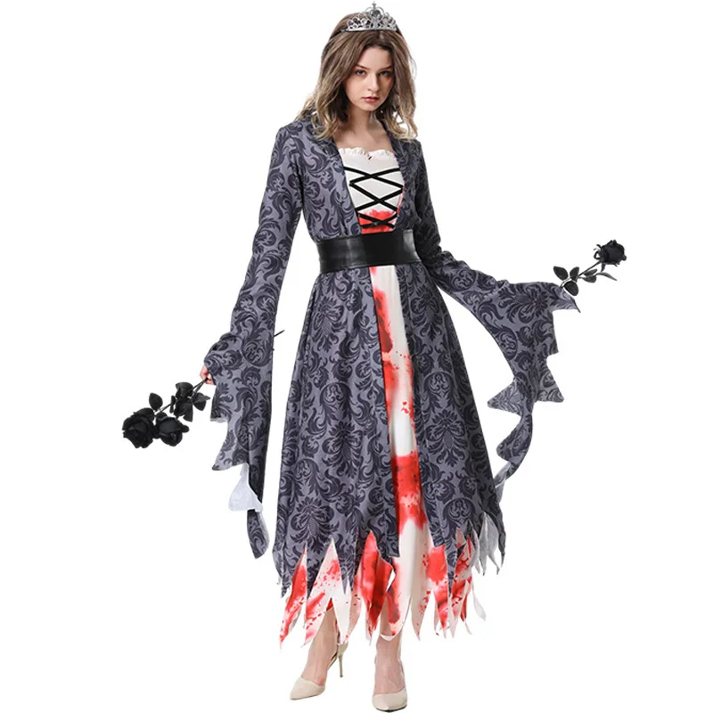 

Women's Zombie Princess Costume for Adult Gothic Vampire Costume Fancy Dress Female Scary Halloween Cosplay Zombie Dreses