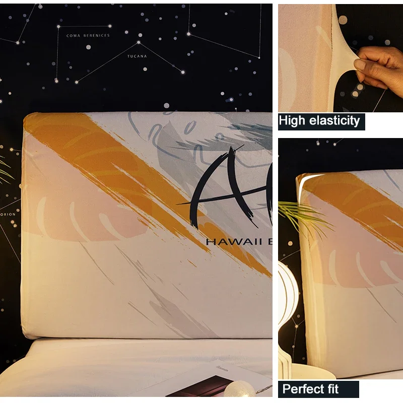 Printed Elastic All-inclusive Bed Head Cover Headboard Cover Washable Universal Size for Home Hotel Banquet