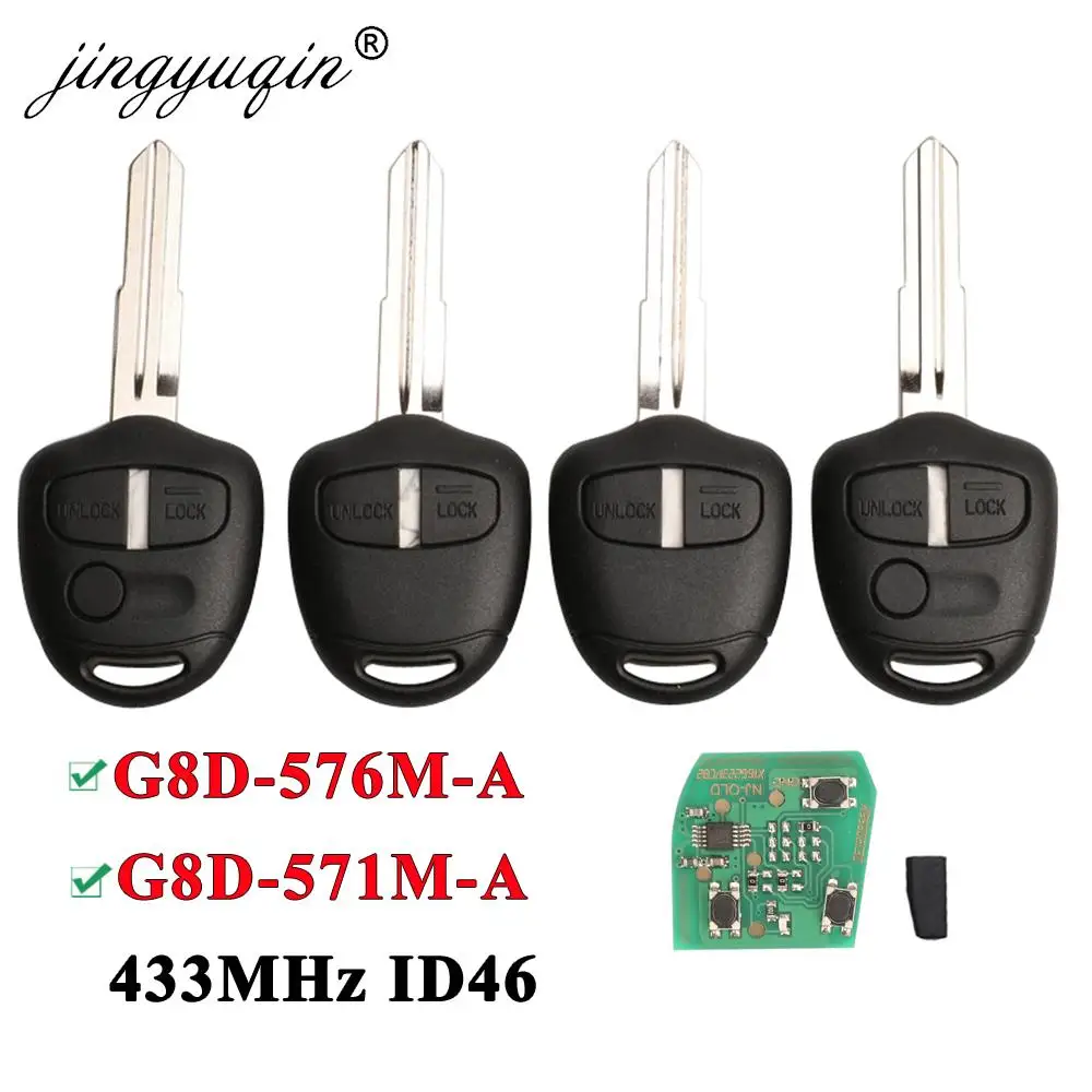 

jingyuqin 2/3 Buttons Car Remote Key Suit for MITSUBISHI Outlander Pajero Triton ASX Lancer Shogun MIT8 MIT11 Blade 433MHz